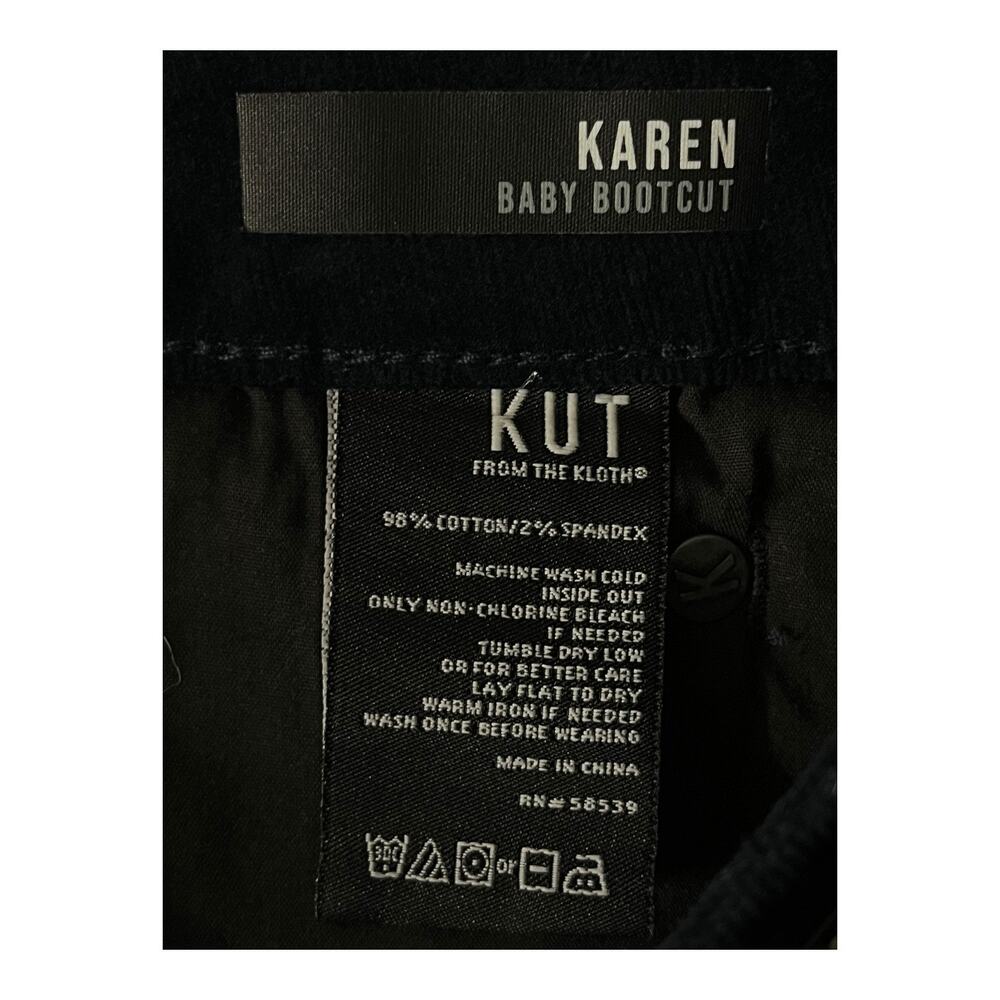Kut From The Kloth jeans Karen Baby bootcut corduroy blue size 18 - Picture 5 of 5